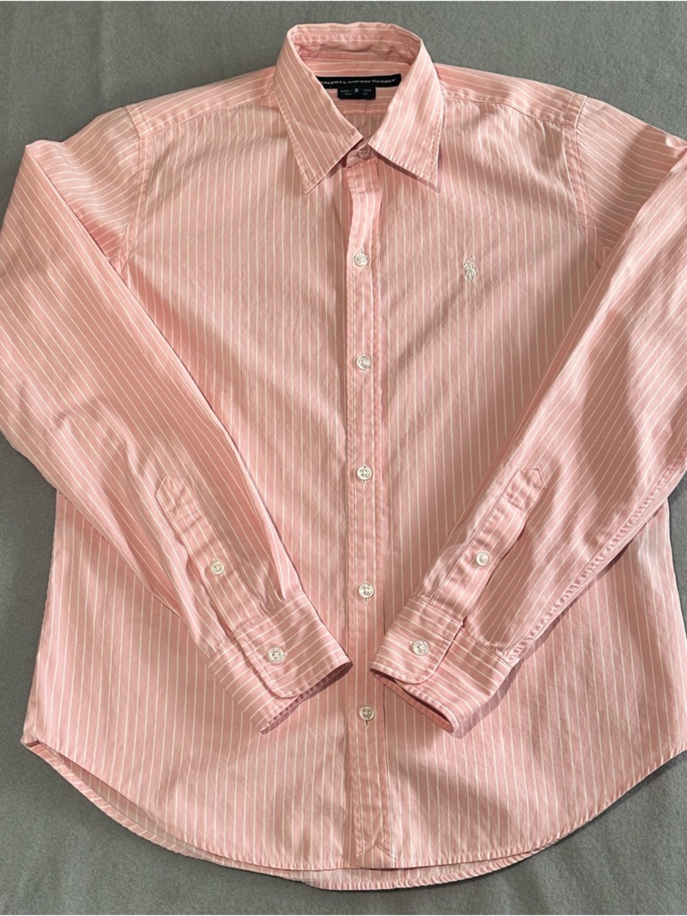 Ralph Lauren Sport Pink Striped Button Up Shirt Women’s Size 6